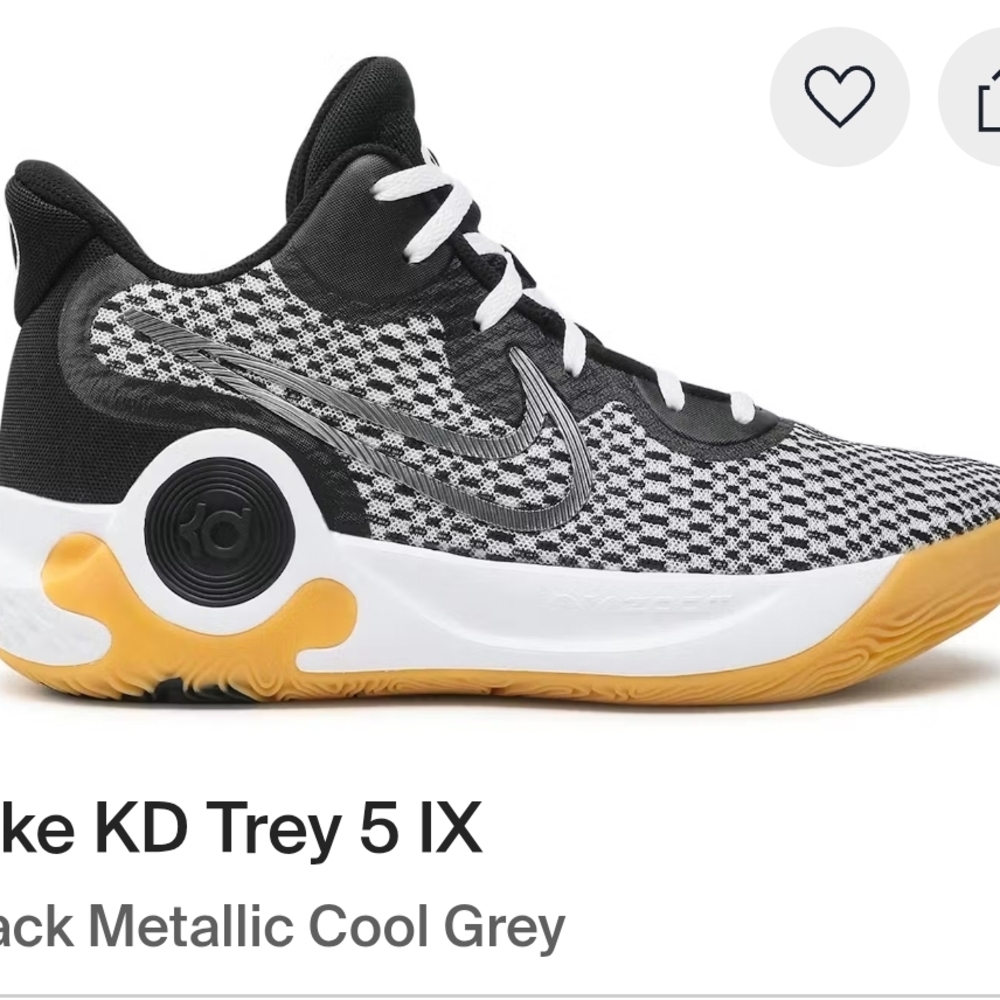 Nike KD Trey 5 IX Black and Cool Gray with Gold Accents